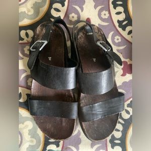 Leather and cork sandals